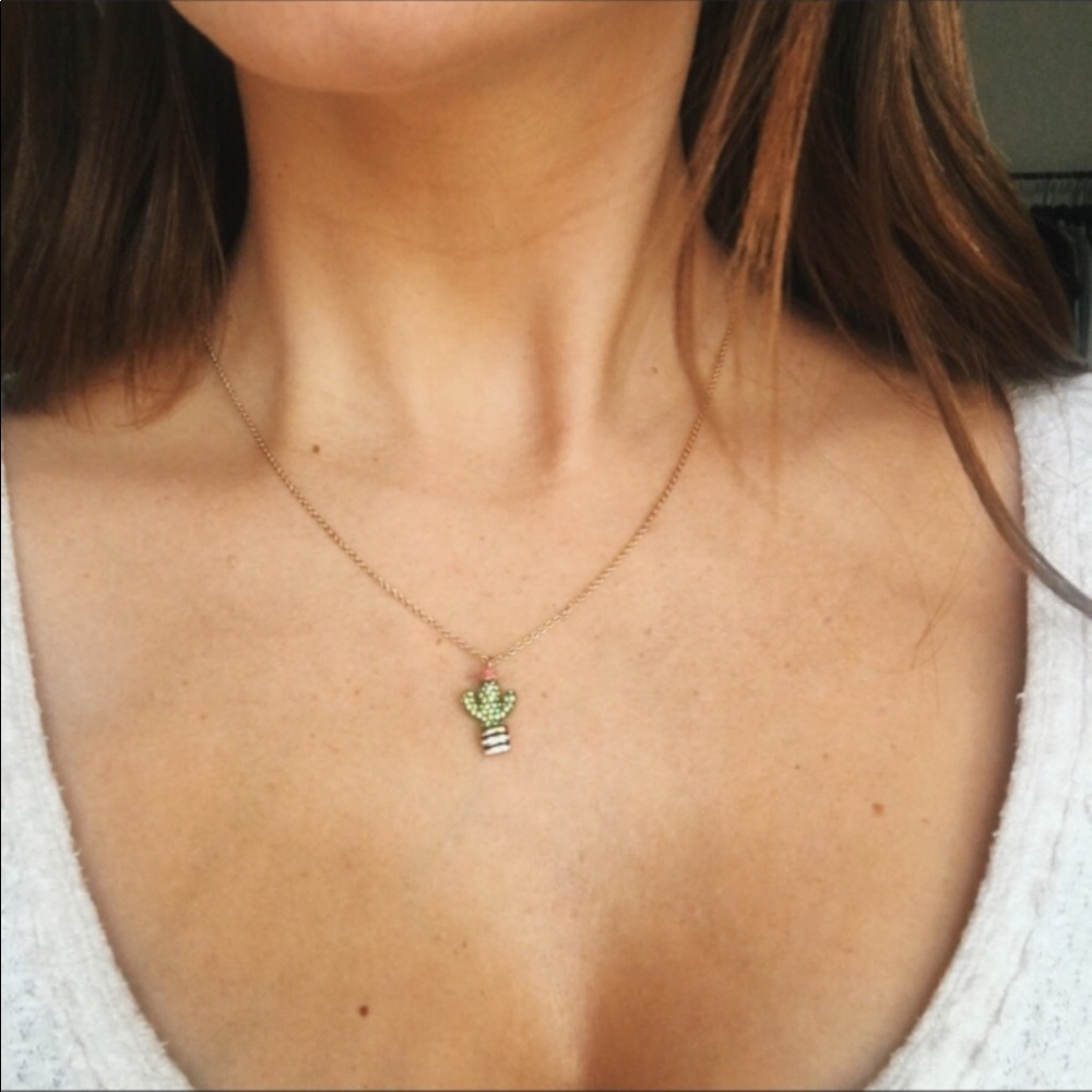 •KATE SPADE•Scenic Route Gold Cactus Necklace